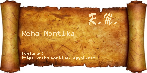 Reha Montika névjegykártya